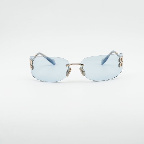 Miu Miu MUA51S ZVN10P Sunglasses Pale Gold Rectangle Frame  display picture 2